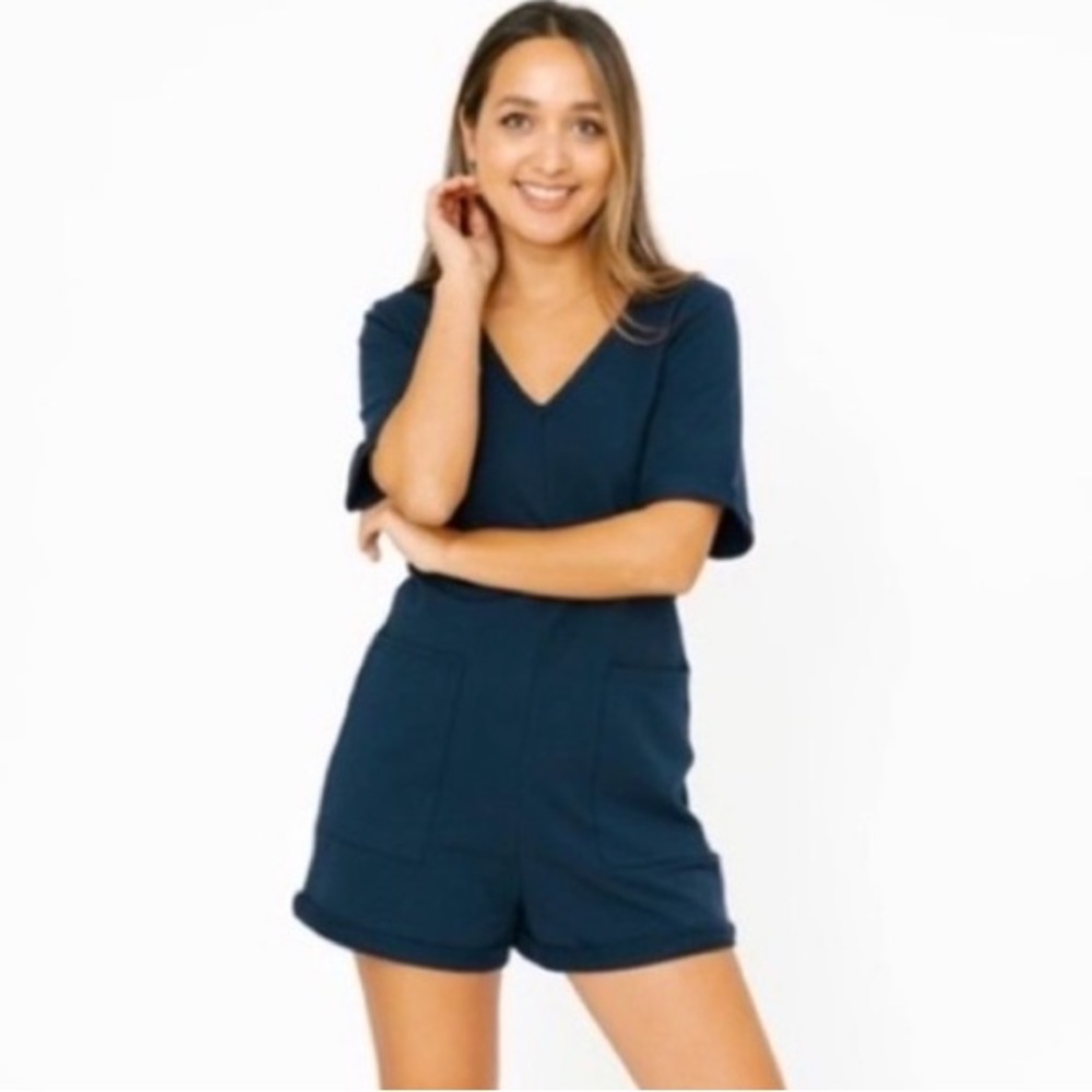 Smash + Tess The Aria Shorty Romper Nearly Navy